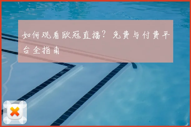 如何观看欧冠直播？免费与付费平台全指南